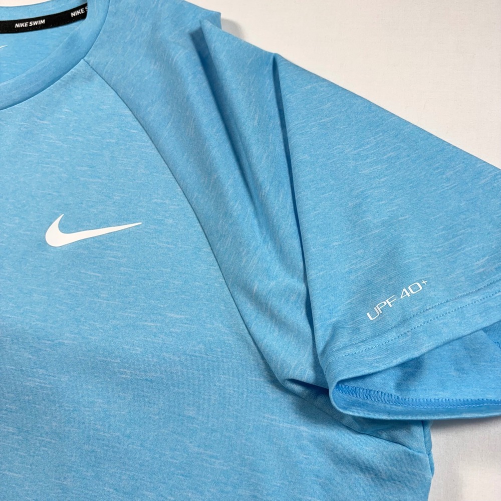 Nike Swim Mens XXL Dri-FIT Performance Blue UPF 40+ Short Sleeve Swim Shirt